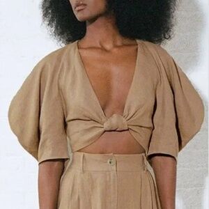 Mara Hoffman Khaki Raya Top Size 0 NWT